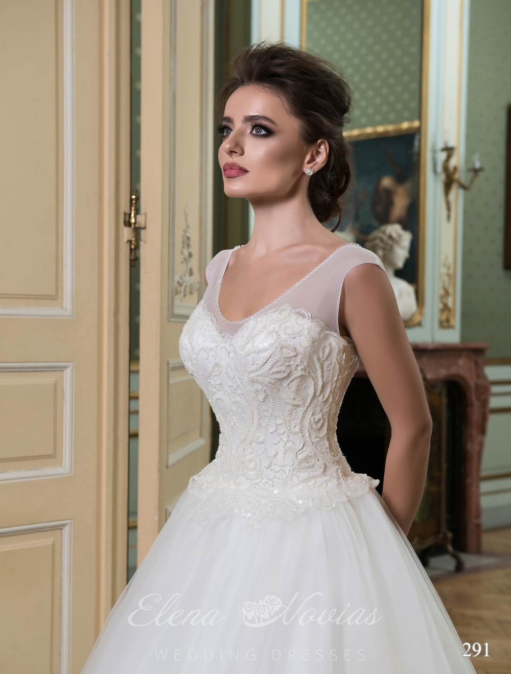 Ball wedding gown with a tight corset
